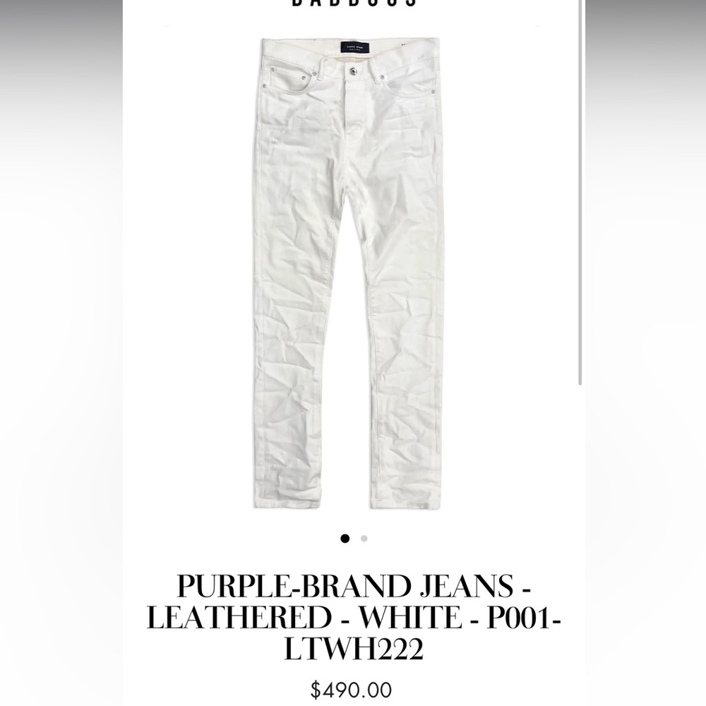 Limited Edition White Purple Brand Label Jeans